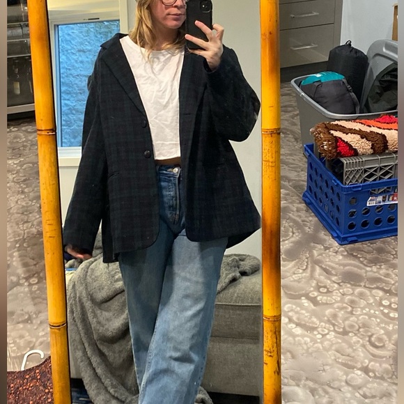 Plaid wool/poly blazer - Picture 3 of 3